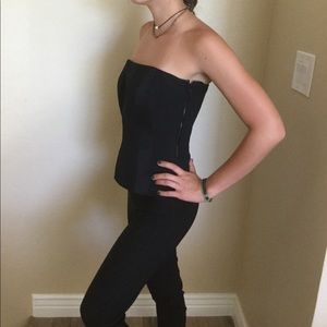 Black tuxedo stripe bustier